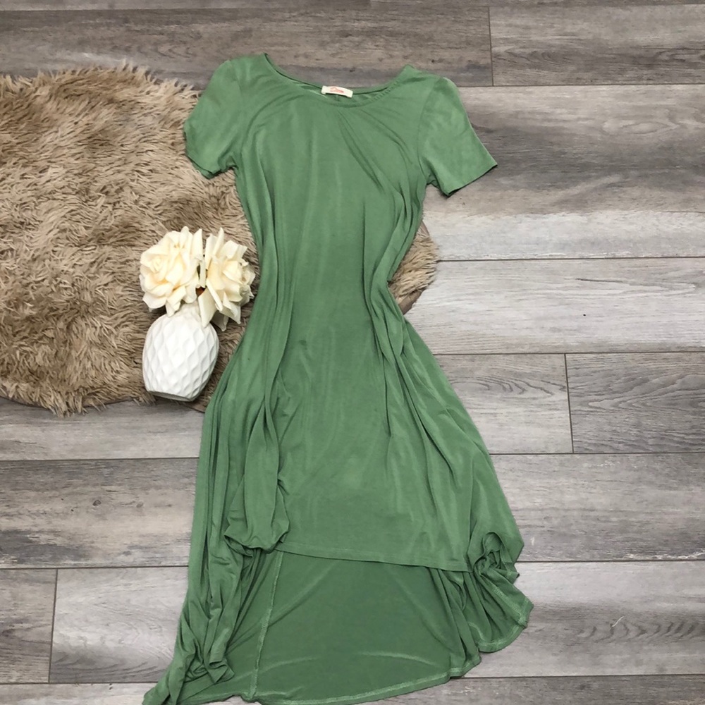 Mint high low dress
